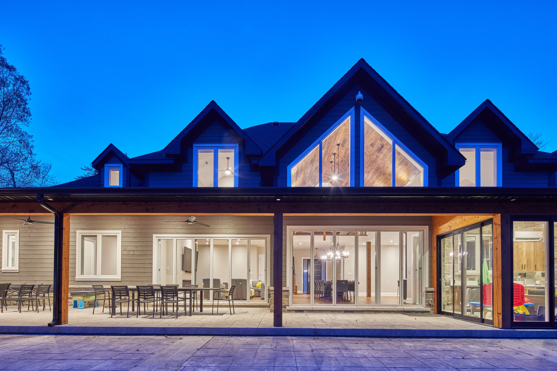 Contemporary house exterior with natural materials